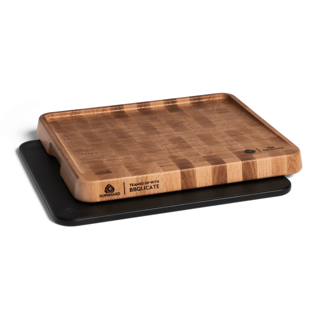 Eikenhouten snijplank inclusief kunststof plank Eikenhouten snijplank inclusief kunststof plank