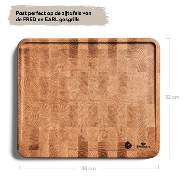 Eikenhouten snijplank inclusief kunststof plank Eikenhouten snijplank inclusief kunststof plank