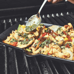 Fajita pan met serveerplank