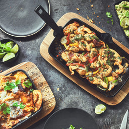 Fajita pan met serveerplank