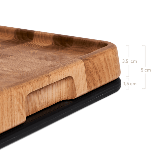 Eikenhouten snijplank inclusief kunststof plank