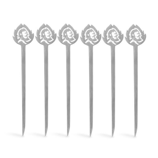 Hamburger satéstokjes set van 6