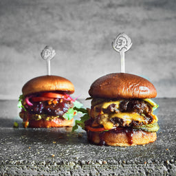 Hamburger satéstokjes set van 6