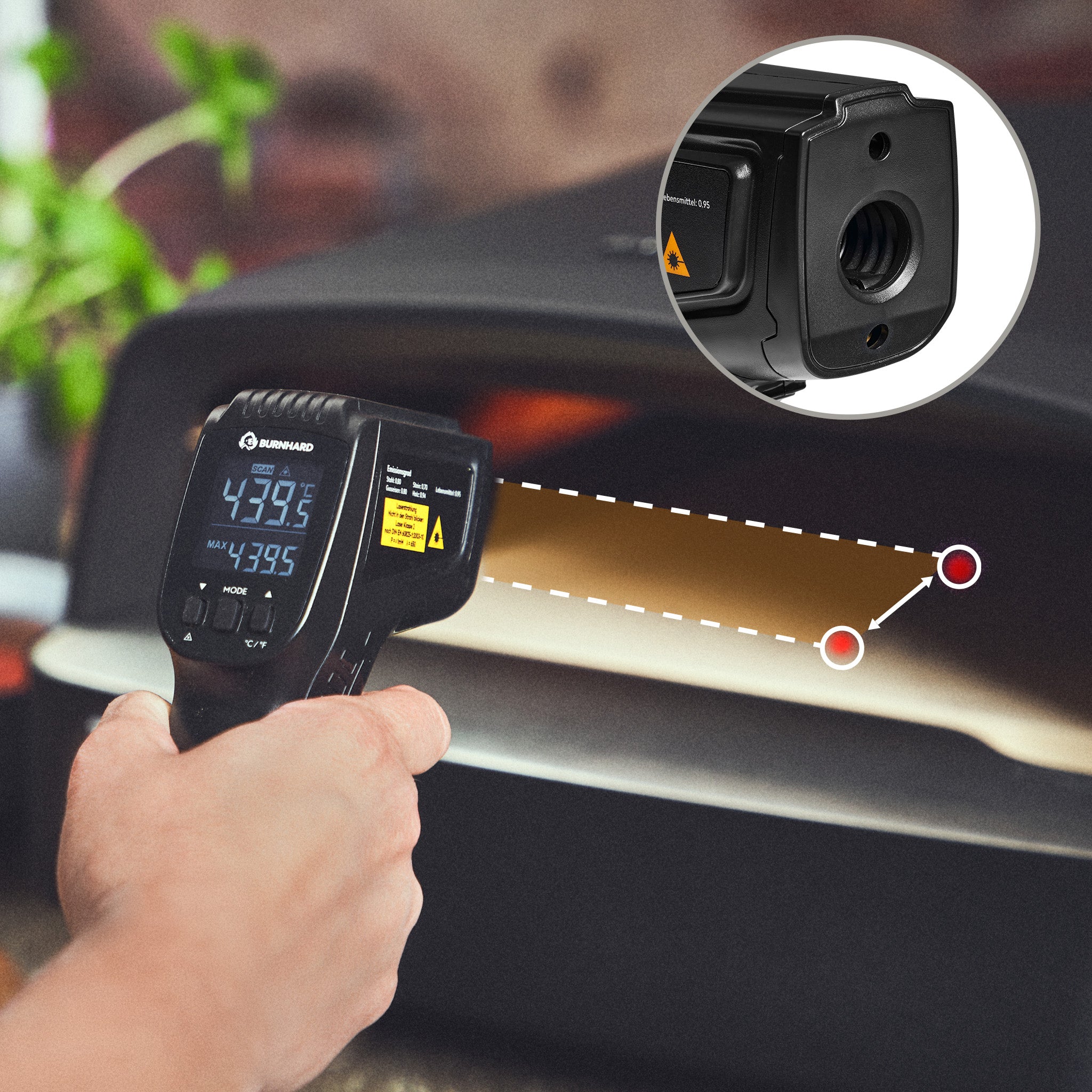 BURNHARD Infraroodthermometer met dual laser