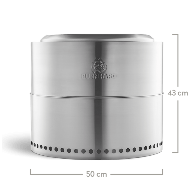 946304 Vuurschaal van voren met afmetingen