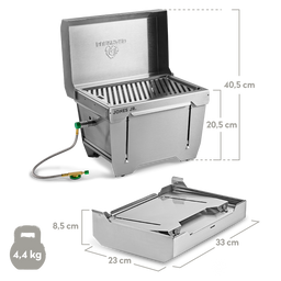 Camping barbecue met afmetingen en gewicht