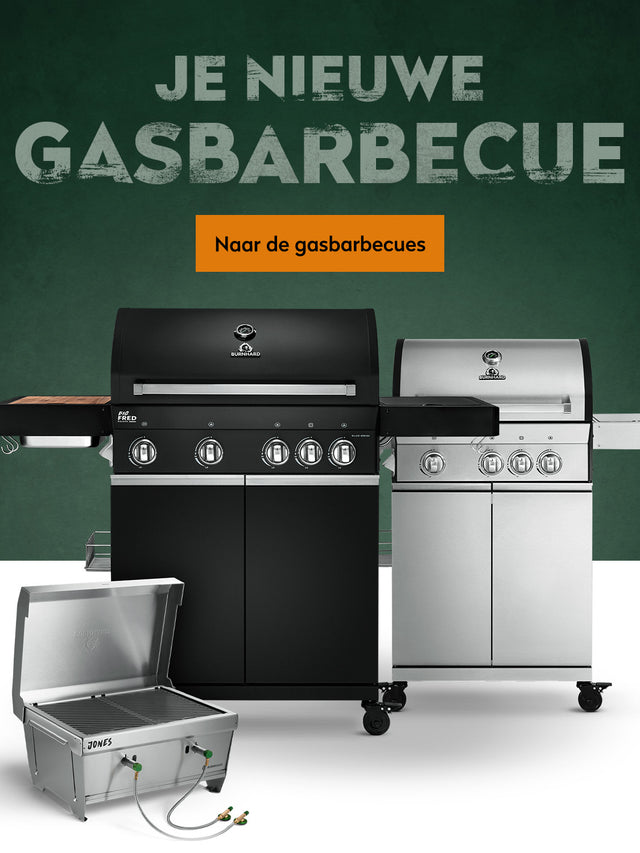 Je nieuwe gasbarbecue: allround gasbarbecues FRED in roestvrij staal en mat zwart of klapgrill JONES.
