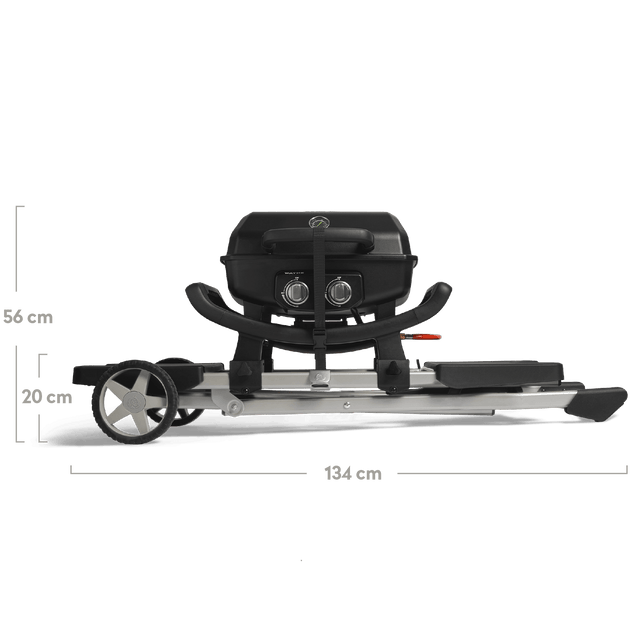 WAYNE draagbare balkongrill met 2 branders inclusief trolley