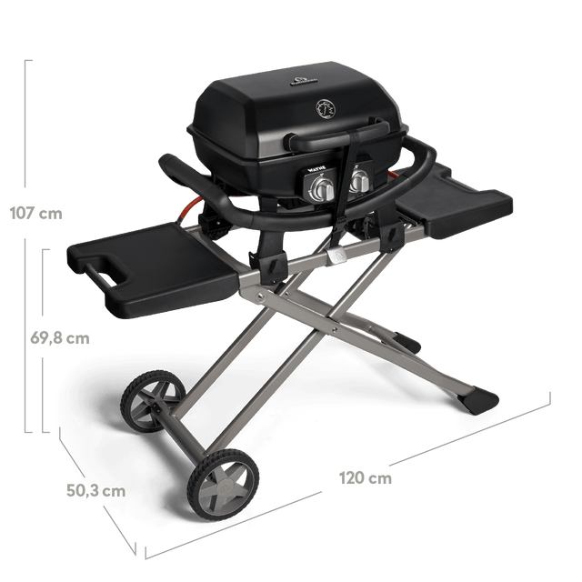 WAYNE draagbare balkongrill met 2 branders inclusief trolley