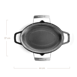 Gietijzeren braadpan met frituurmand